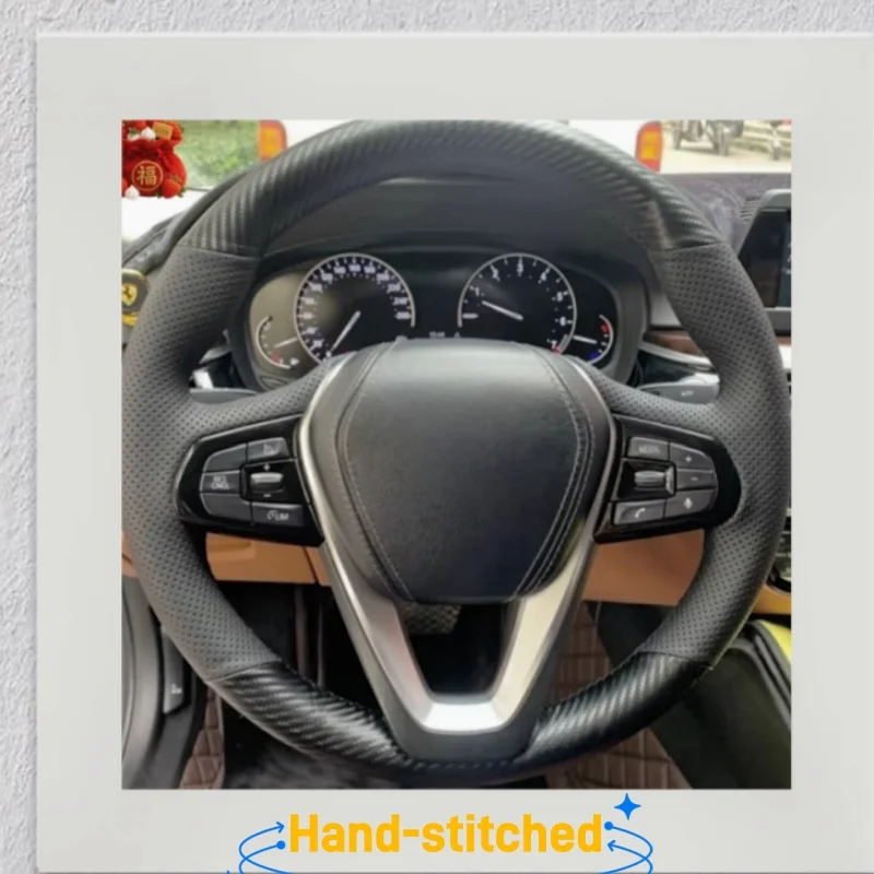 

Custom Hand-stitched Carbon Fiber Leather Car Steering Wheel Cover For BMW G20 G21 G30 G31 G32 X3 G01 X4 G02 X5 G05 X7 G07 Z4