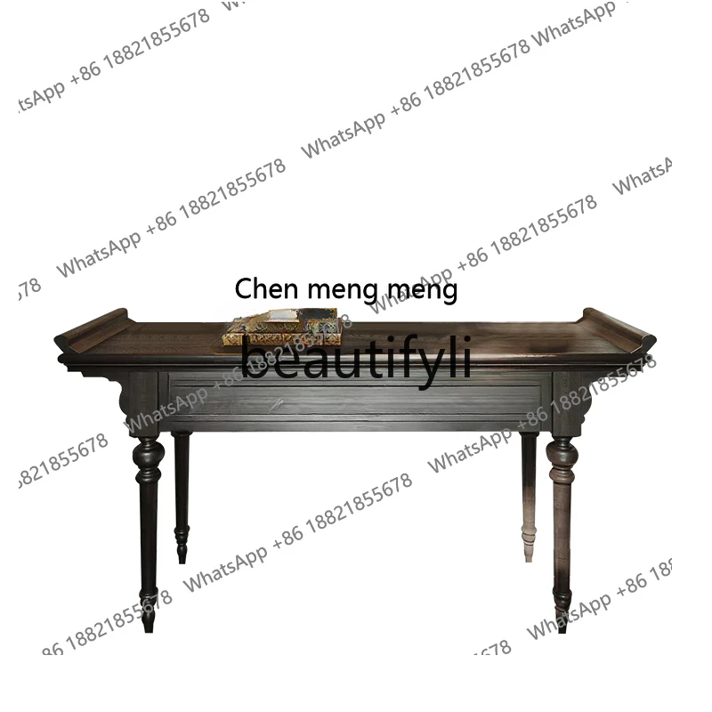 

Solid wood entrance retro style storage cabinet bedroom living room multi-functional lockerH