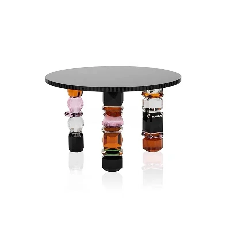 light luxury living room advanced, coffee table villa large apartment designer acrylic color edge table