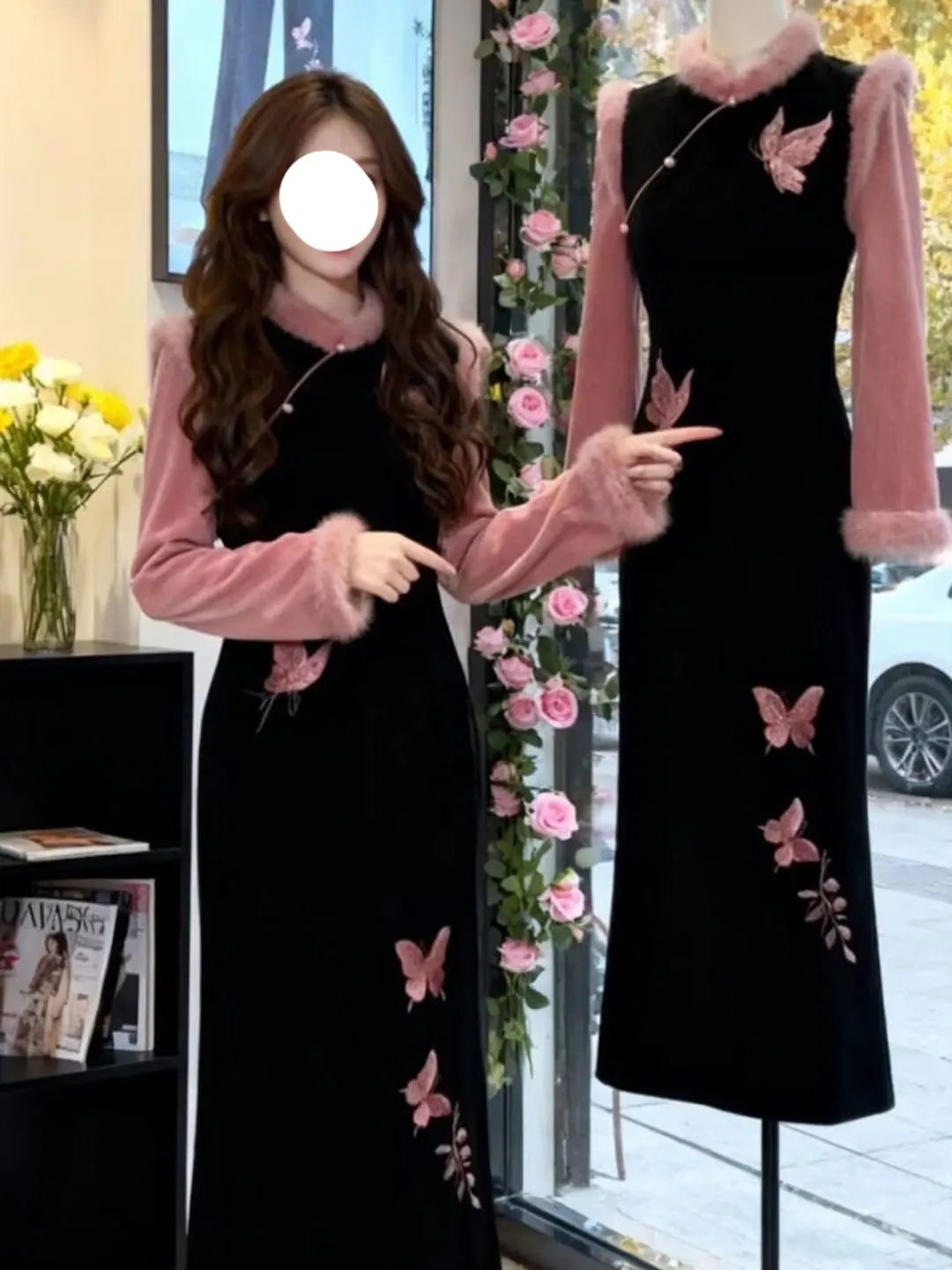 

Новое китайское платье с вышивкой Sle Thiened Dr с бахромой National Sle Long Sve воротник-стойка Winter Faion Wom...