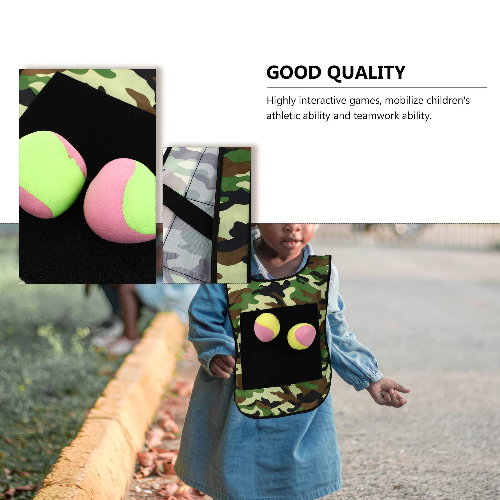2 세트 끈적 끈적한 조끼 그룹 어린이를위한 장난감 게임 소품 공 야외 옥스포드 천 아기