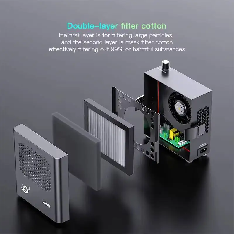 Compact Ionic Airflow Fan with 24V DC Power Overheat Protection Anti-Static Design for Safe Operation‌ for Soldering/Woodworking