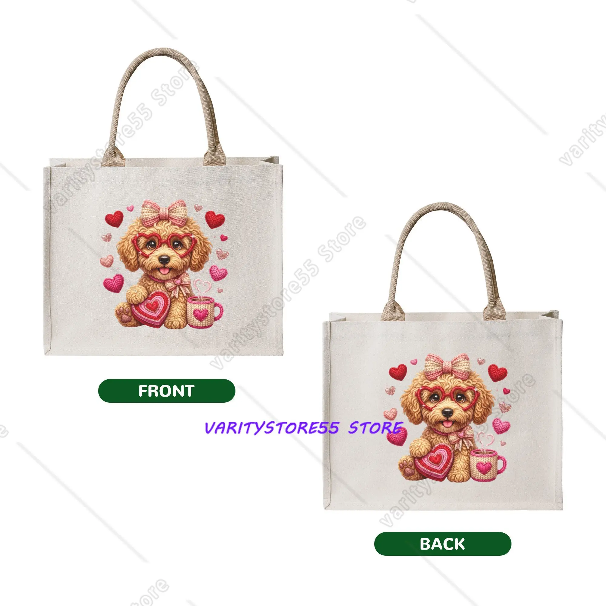 Custom Poodle Graphic  Shopping Bags Women Portable Big Capacity Groceries Pudel Dog Lover  Shopper Tote Bags