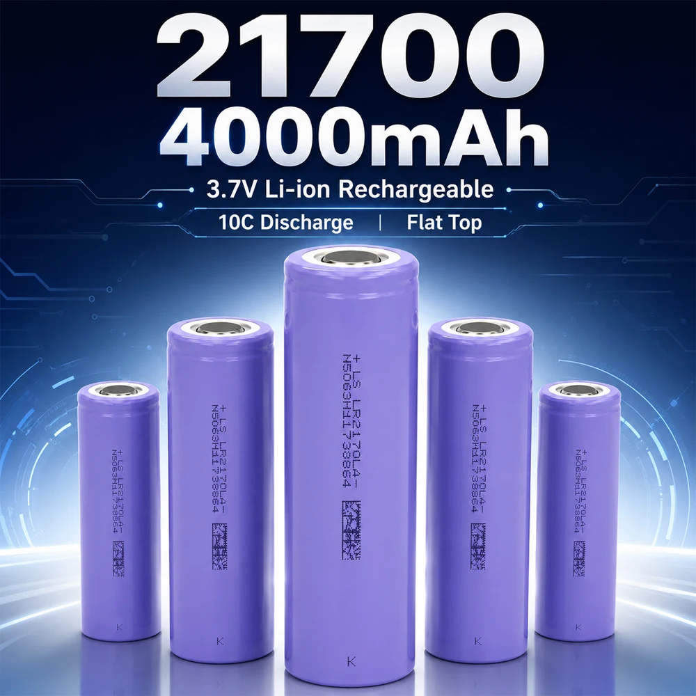 21700 Lithium Battery 4000mAh 10C Discharge Rechargeable Battery for Power Tools Solar Street Light Electric Vehicle