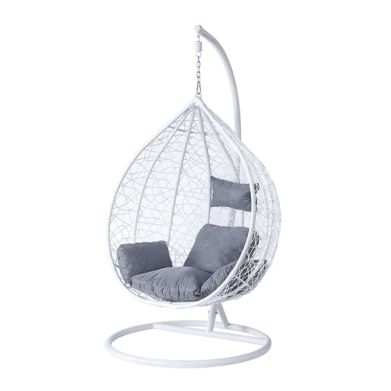 indoor garden rattan wicker outdoor hanging patio swings egg chair with stand for living room