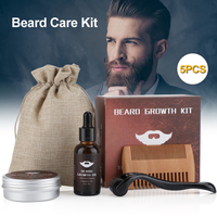 Men Beard Growth Kit Nourishing Moisturizing Beard Care Serum Roller Set Thick Beard Growth Enhancer Maintenance Hair Loss Set