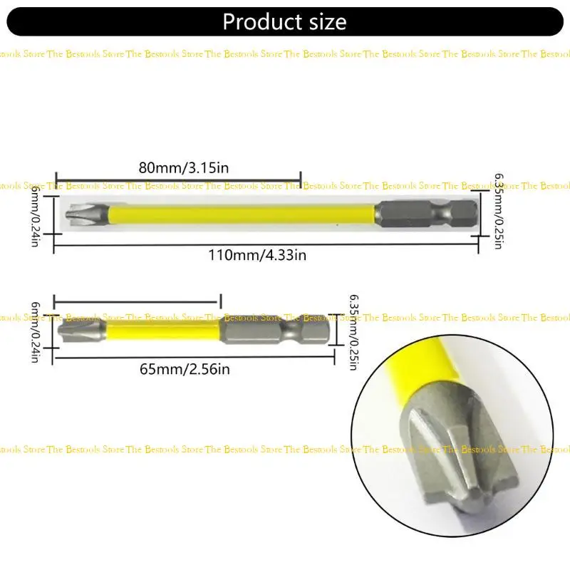 12pf 65mm 110mm Bit Bit Replacement Bit Slotted Screatted Bit Bit Slotted