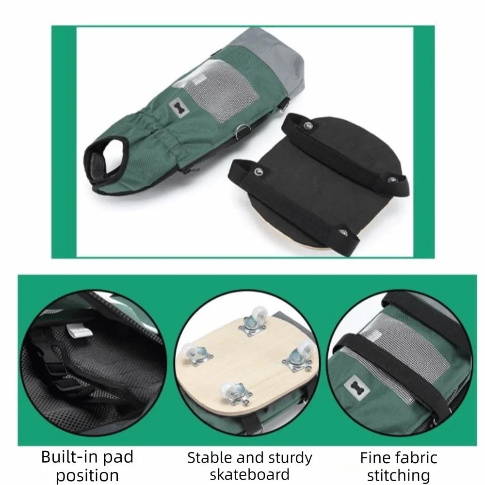 Breathable Pet Towing Bag Pulley Car Adjustable Strap Comfortable Dog Wheelchair Wear-Resistant Dog Walking Scooter Elderly Pet