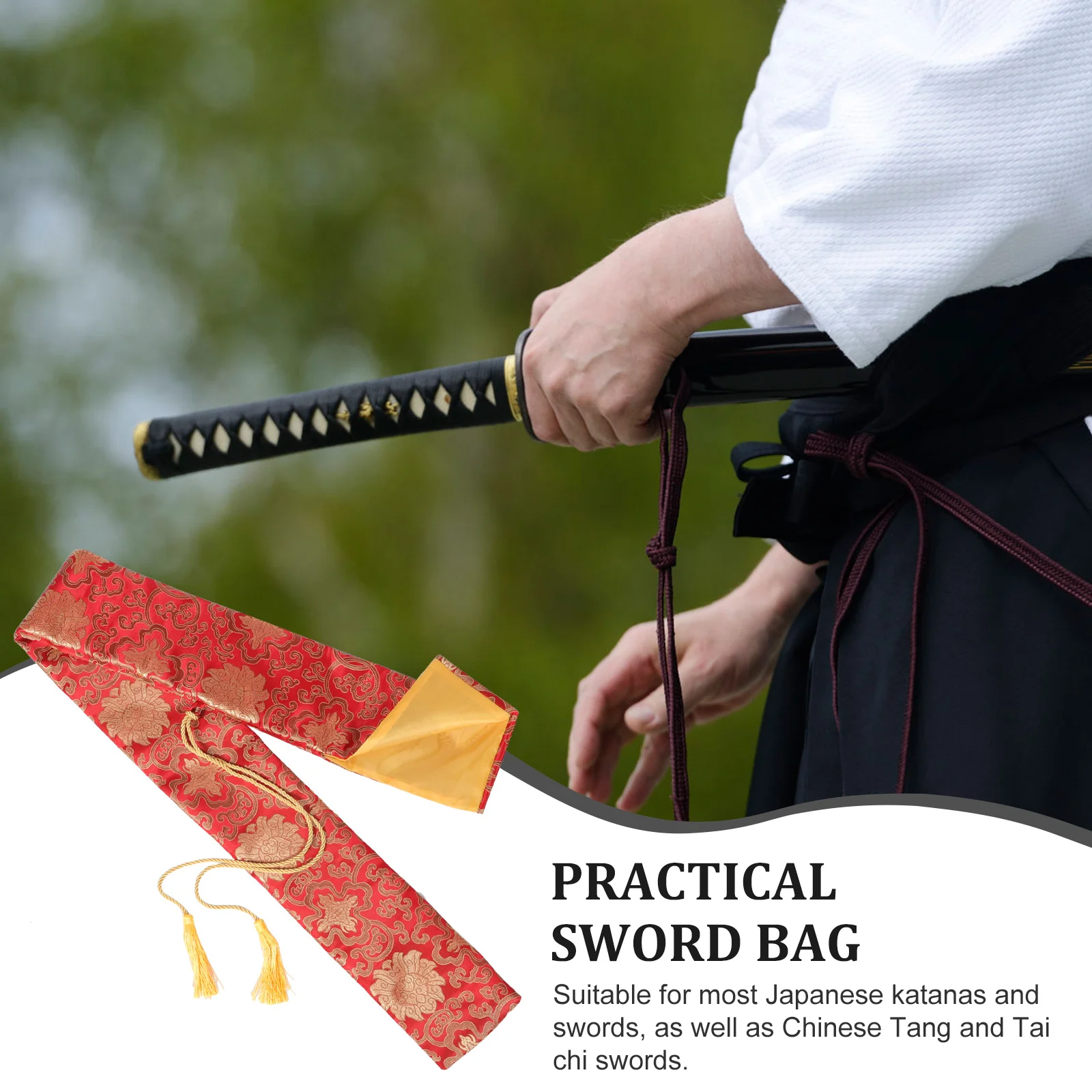 

Storage Bag Japanese Fencing Equipment Tai-Chi Shinai Carry Case Red Pouch