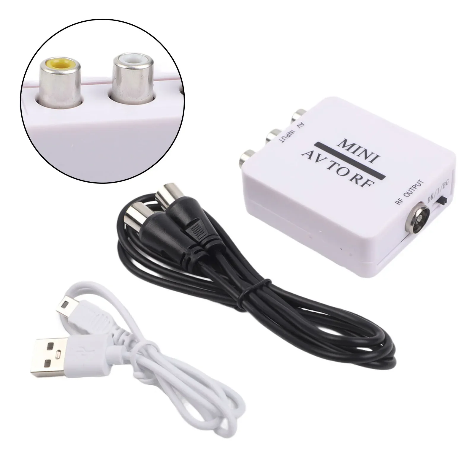 For TV For DVD Recorder AV To RF Modulator AV RF Switcher AV Composite Video Audio Signal Conversion Portable Design