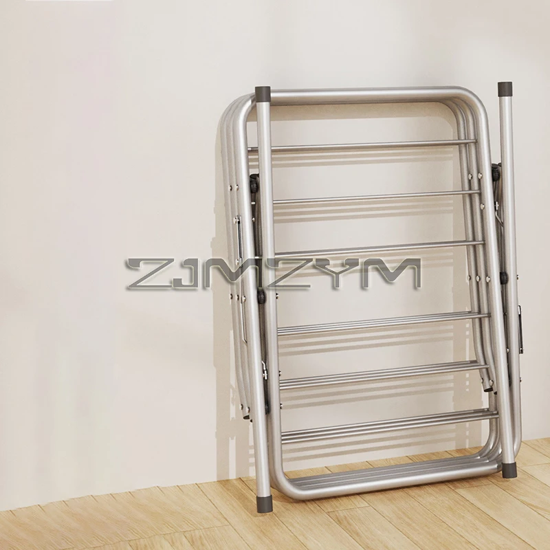 Folding Floor Drying Rack Household Bedroom Balcony Hanging Clothes Drying Towel Rack Can Be Folded Storage