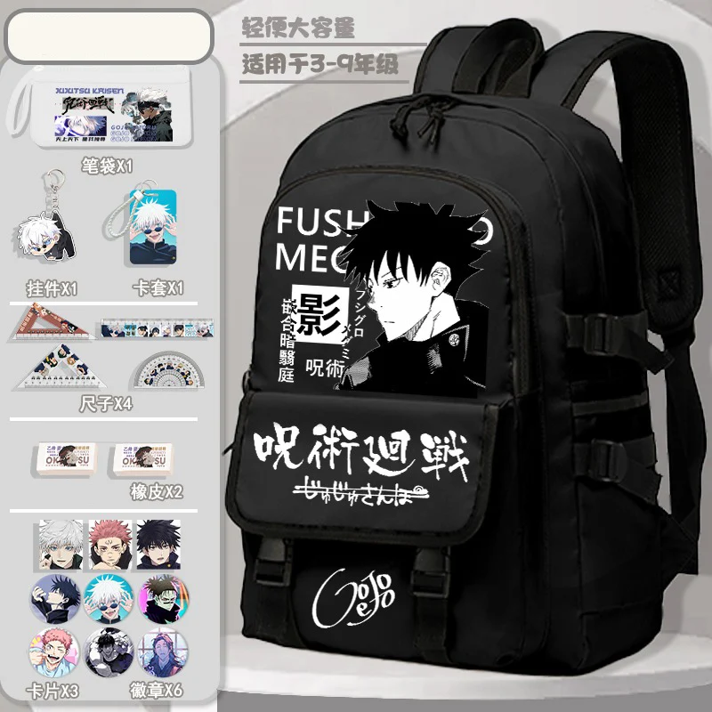 

36×16×48cm Black Blue White, Jujutsu Kaisen, Anime, student Gifts, Backpacks, Girls Boys