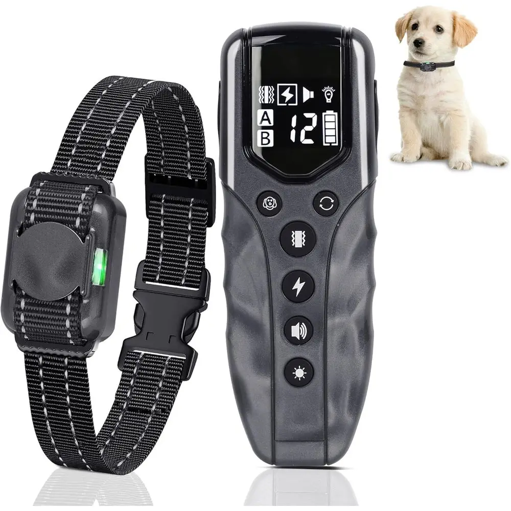 

Dog Training Collar for Small Dogs 5-15lbs & Medium Large Dogs, Rechargeable, 2000ft Range, Collar with Vibration and Safe Shock
