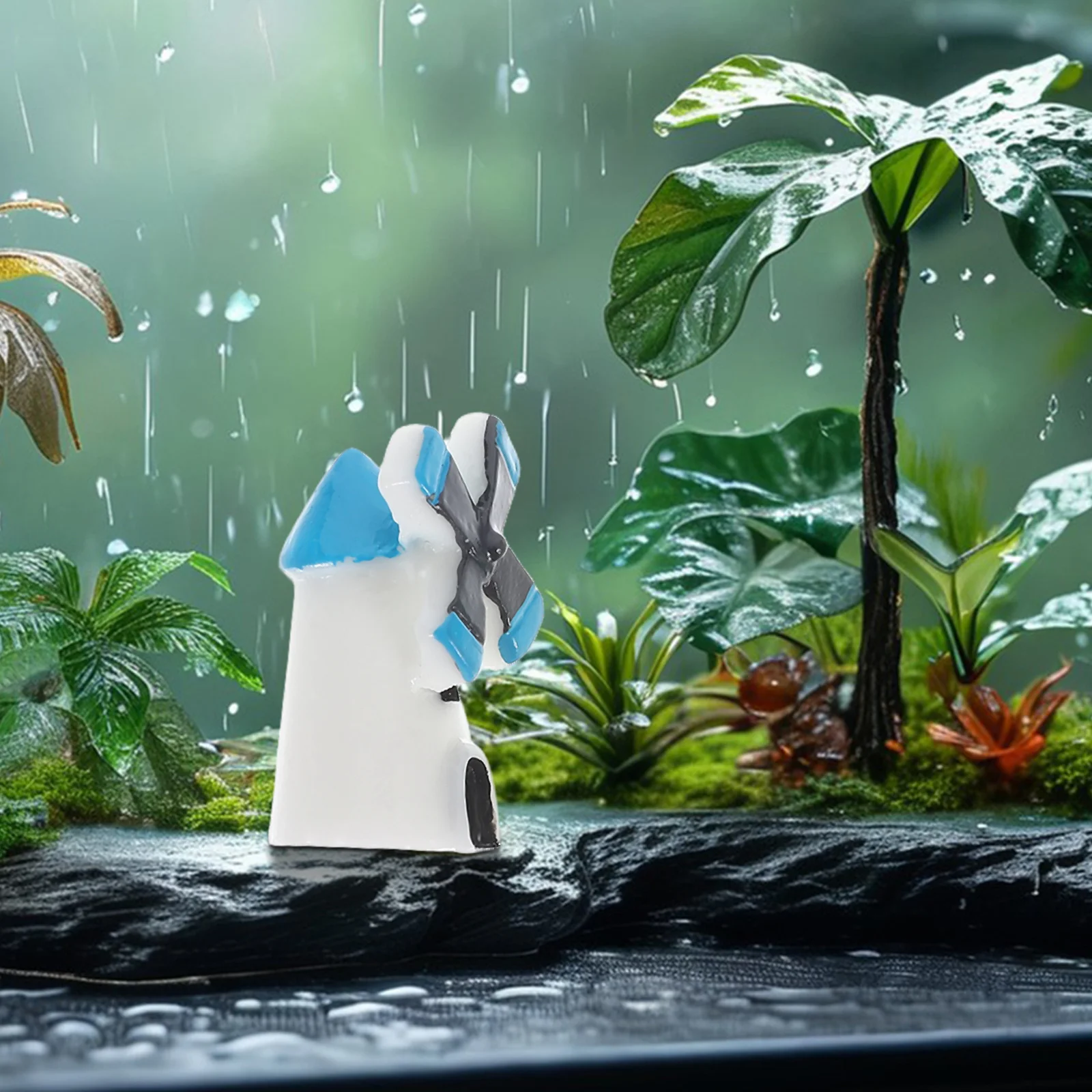 

4Pcs Mini Landscape Ornament Set Cute Resin Windmill Houses for DIY Garden Decor Bonsai Accessories Micro Scene Craft