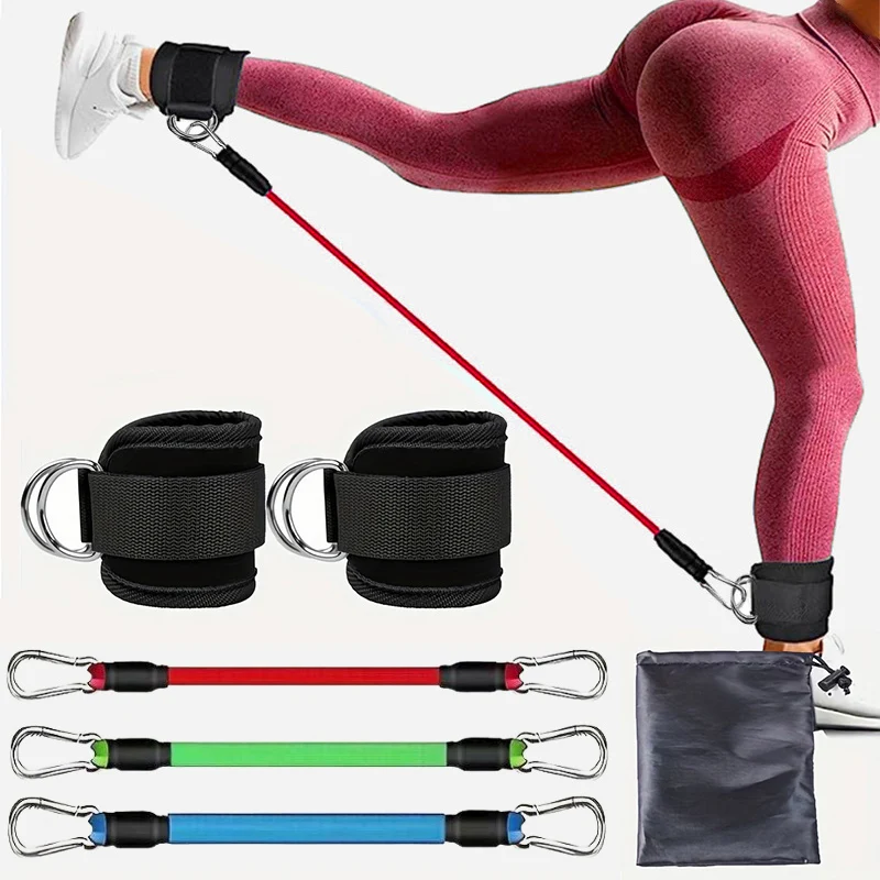 Ankle Straps Resistance Bands Set Fitness Workout Exercise Equipments Ankle Weights Yoga Elastic Fitness Band For Gym Man Woman