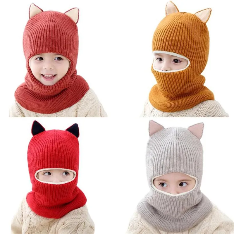 Winter children\'s hats, girls, boys, autumn and winter hats, cute, thick, warm, baby, face, earmuffs