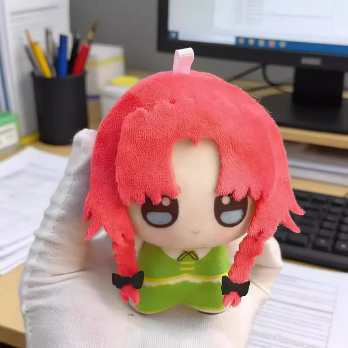 Hong Meiling Touhou Project 10cm Cotton Doll Plush Keychain High Appearance Game Peripheral Bag Pendant For Anime Game Fans
