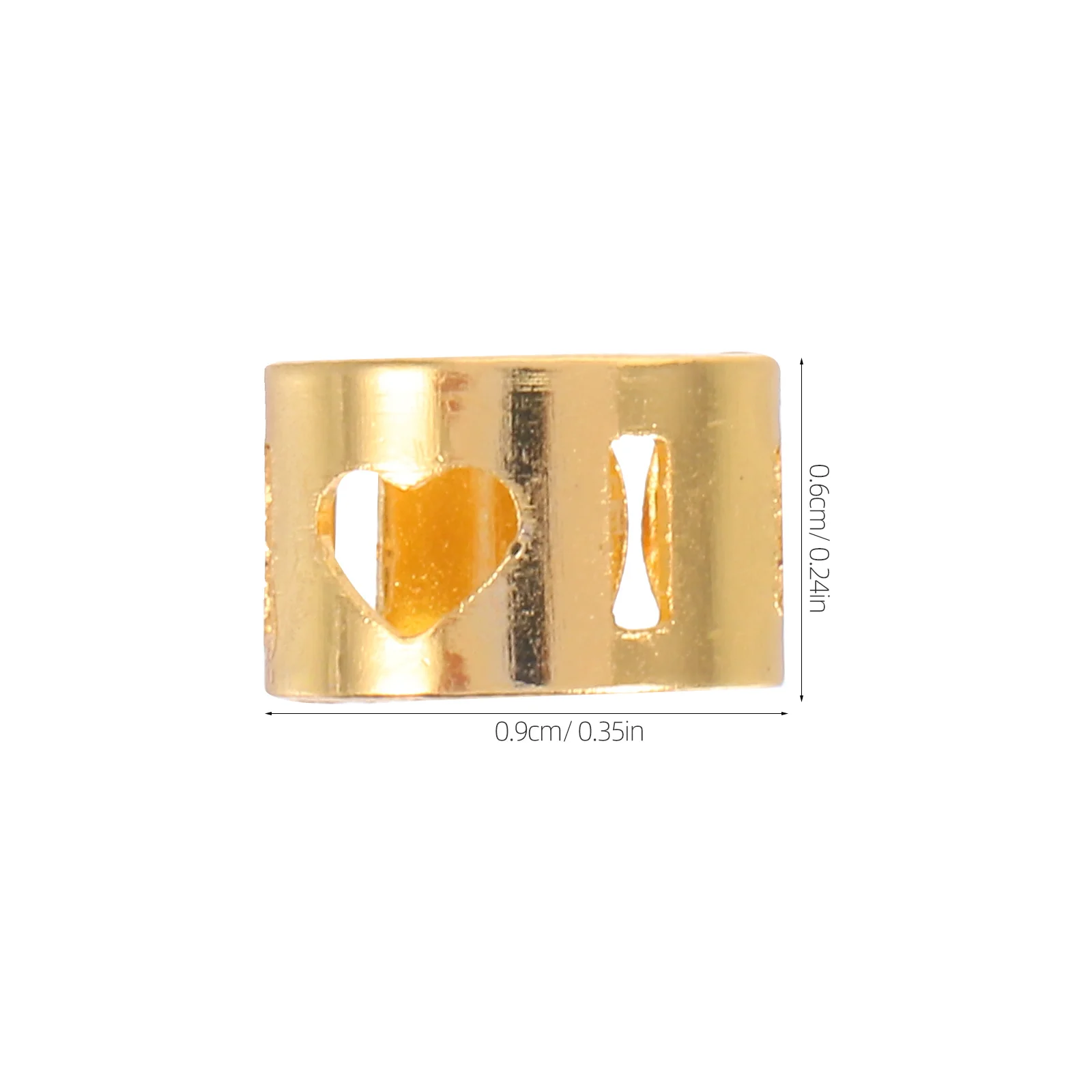 120 قطعة حلقات جديلة مجوفة على شكل قلب ذهبي فضي خفيفة الوزن أصفاد شعر معدنية إكسسوارات مجوهرات Dreadlock #4