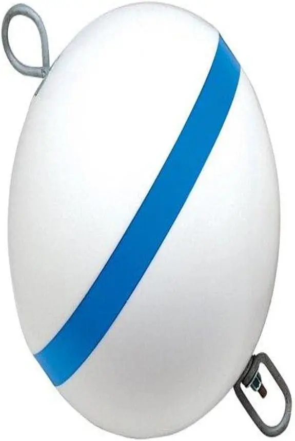 Buoy, White with Reflective Blue Stripe (15