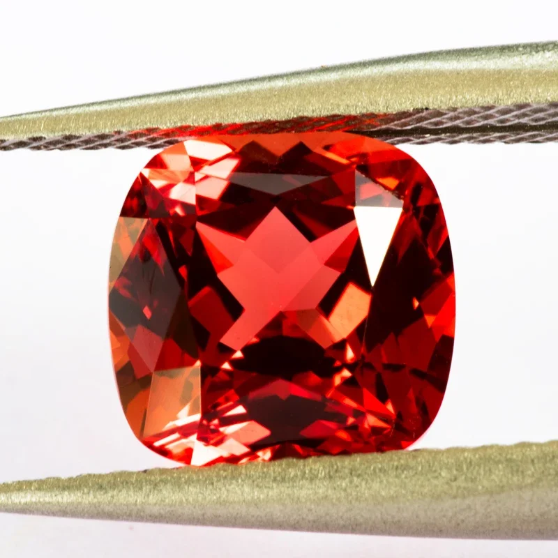 

Cushion Shape Sunset Red Color Lab Grown Sapphire for Charms Jewelry Making DIY Ring Necklace Earrings Main Material Certificate