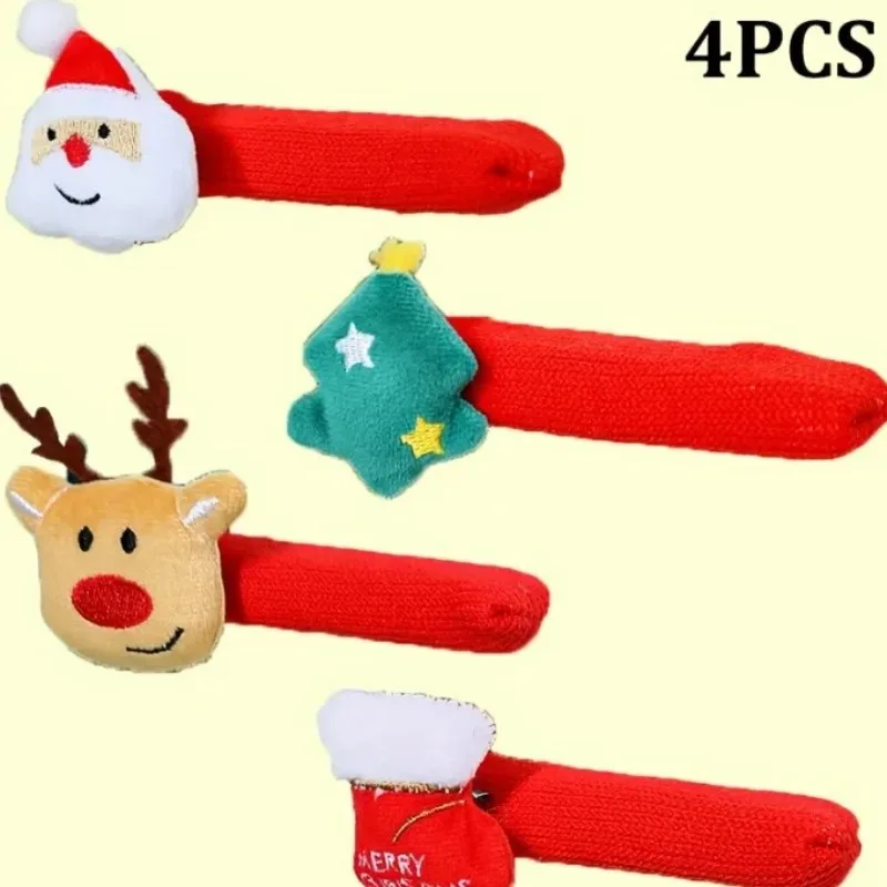 4 Stück Türgriff Weihnachtsschmuck Weihnachtsmann Türgriffabdeckungen Weihnachtsgeschenke für Familie Festliche Accessoires Weihnachtsdekoration