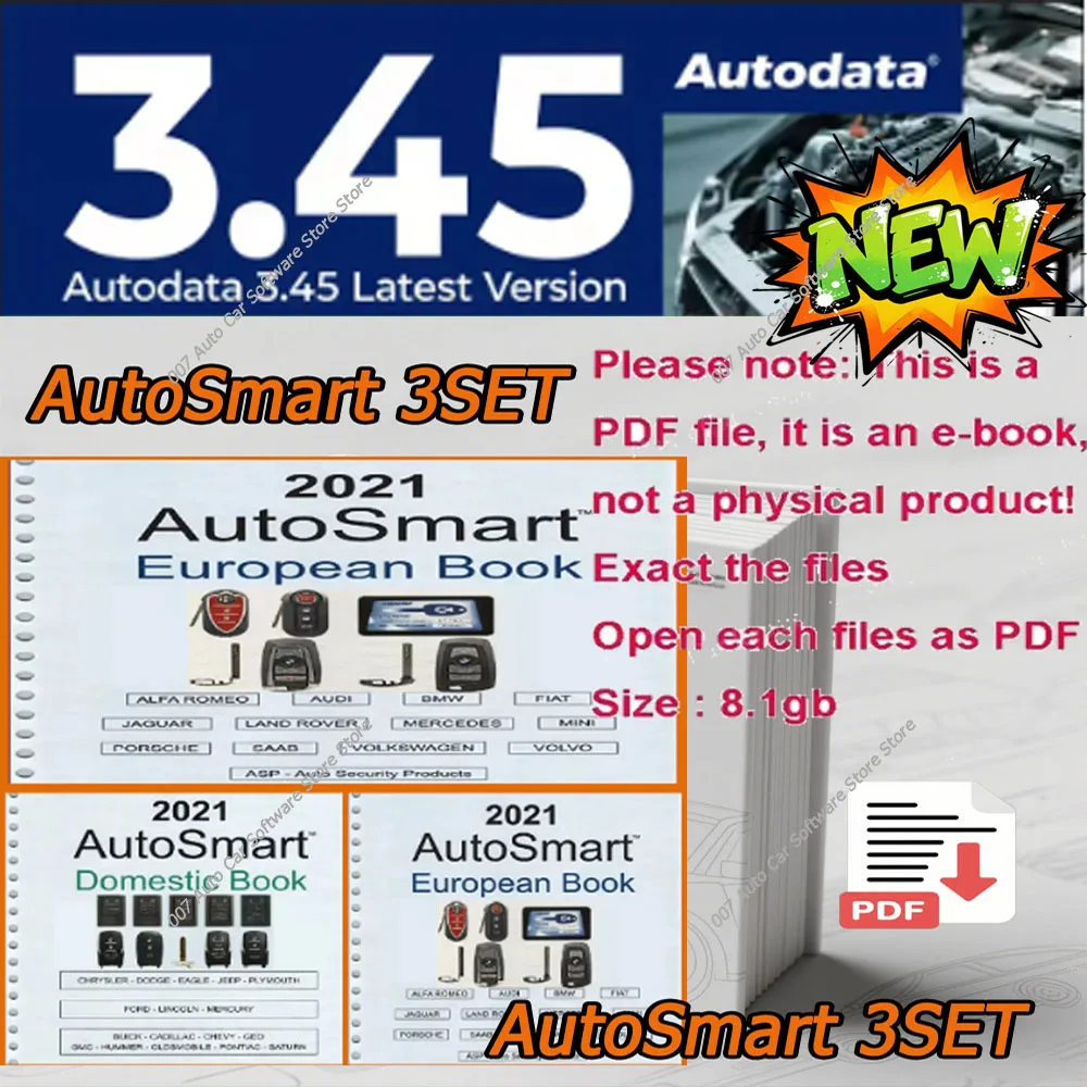 2026 Newest version Autodata 3.45with 3Set AutoSmart Locksmith Repair Manual for Vehicle Repair