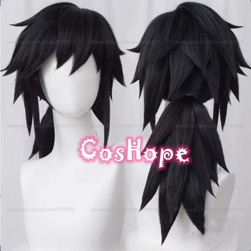 Tomihy giyuu cosplay wig black wig cosplay anime wig heat resistant synthetic wigs wigs