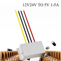 24V to 5V1A-5A 12V to 5V 5A 25W Power Converter Input Voltage 8-36V DC DC Step-down Module Buck to 5V Switching Power Supply