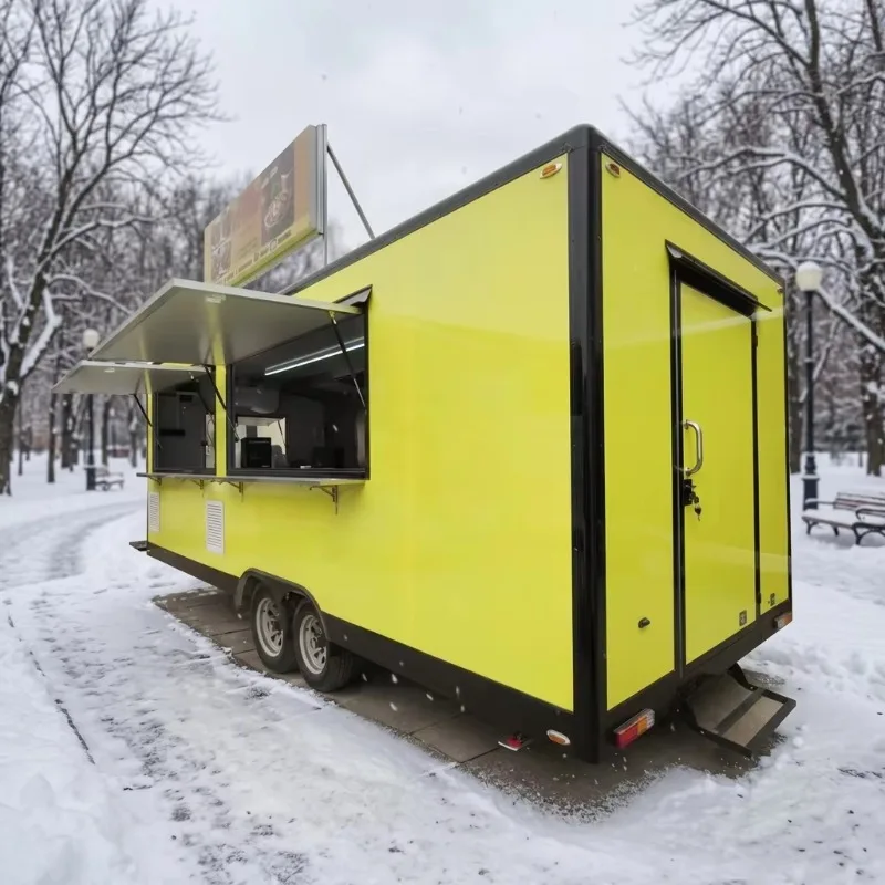 Portable Food Cart Trailer Mobile Commercial Fast Food Kiosk Outdoor Catering Street Food Equipment