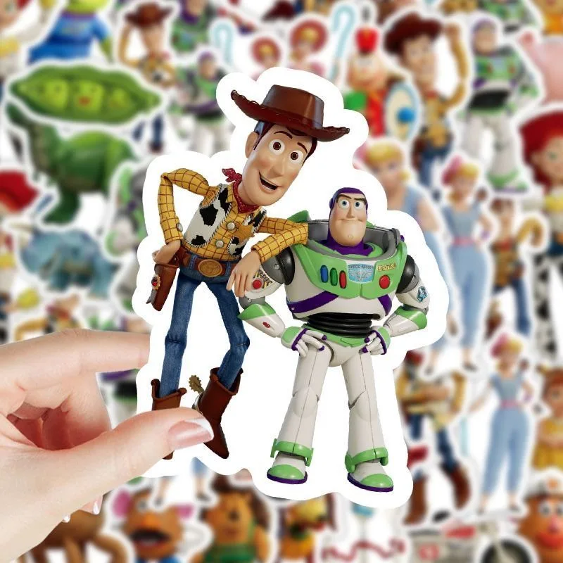 50 sheets of Toy Story Woody Buzz Lightyear Cartoon Animation DIY Stickers Cute Fashion Phone Case Luggage Decorative Stickers