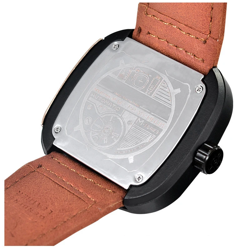 UTHAI CQ300 Relógio de quartzo quadrado elegante, relógio masculino retrô criativo casual e personalizado, relógios de presente para homem