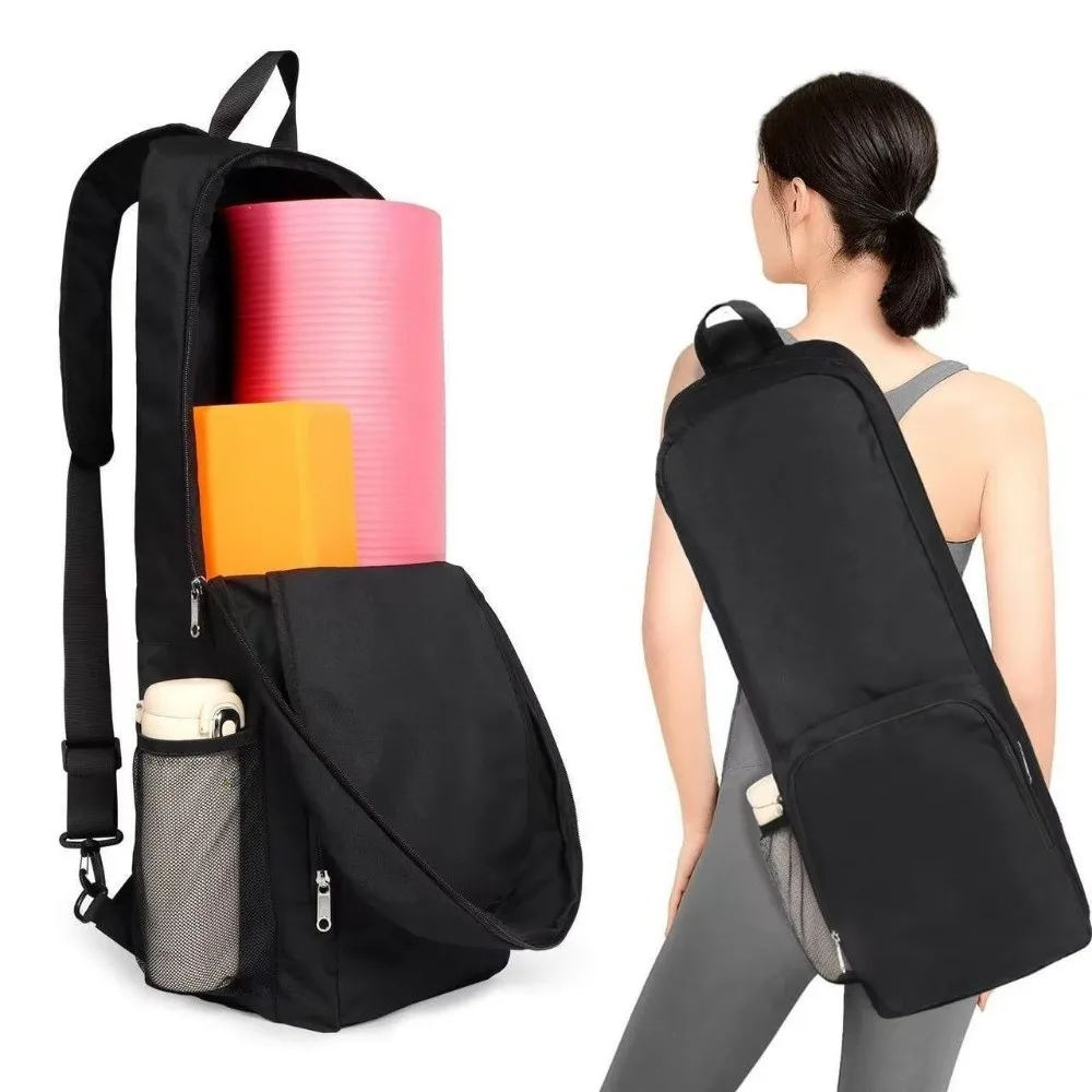 Lightweight Yoga Mat Bag Water-Resistant Waterproof Exercise Mat Shoulder Bag Side Mesh Pocket Large Capacity Gym Yoga Bag