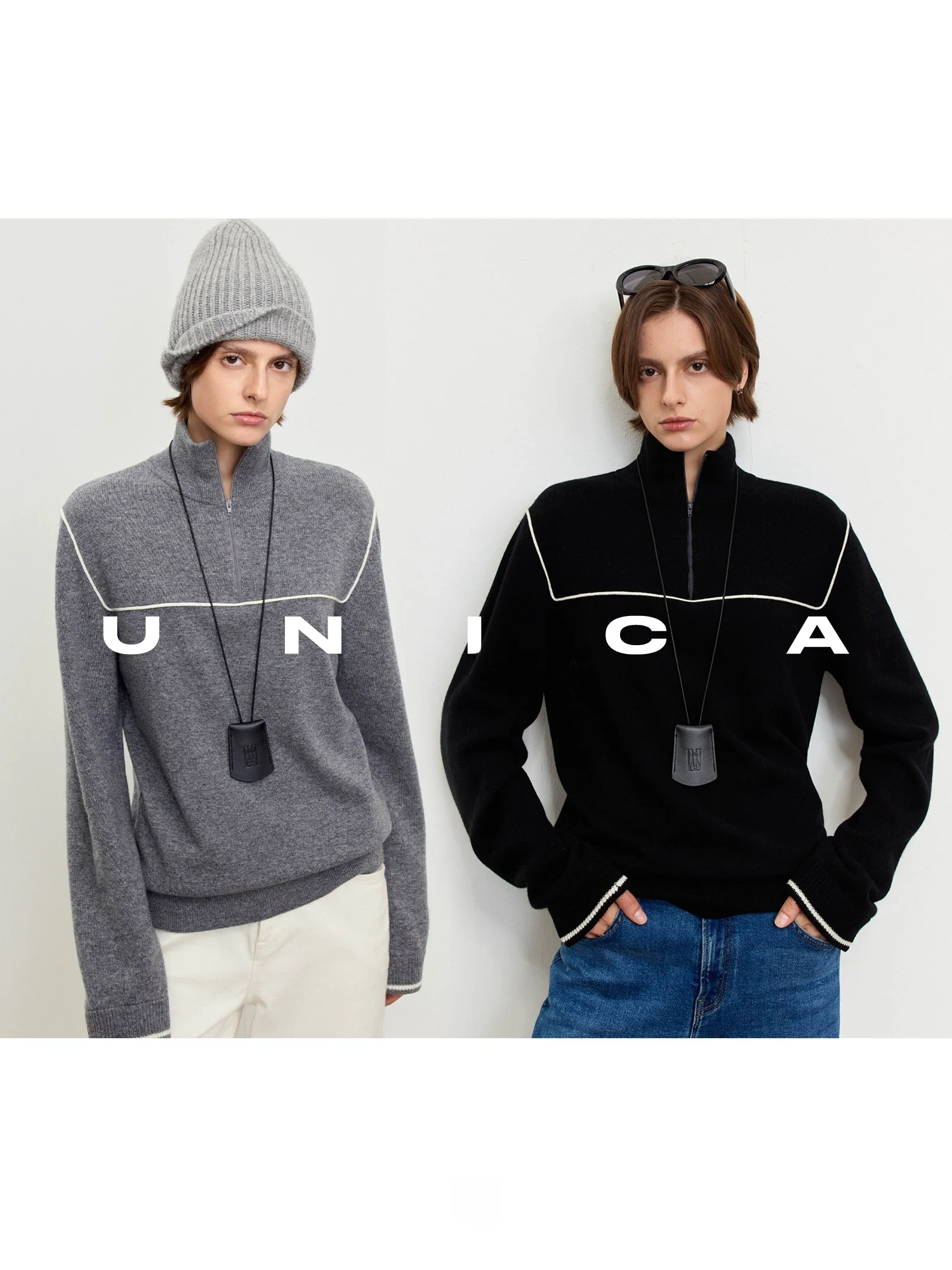 

Женский вязаный свитер с высоким воротником на молнии, легкий, с цветными вставками, из мягкой шерсти, с длинными рукавами, стандартный крой