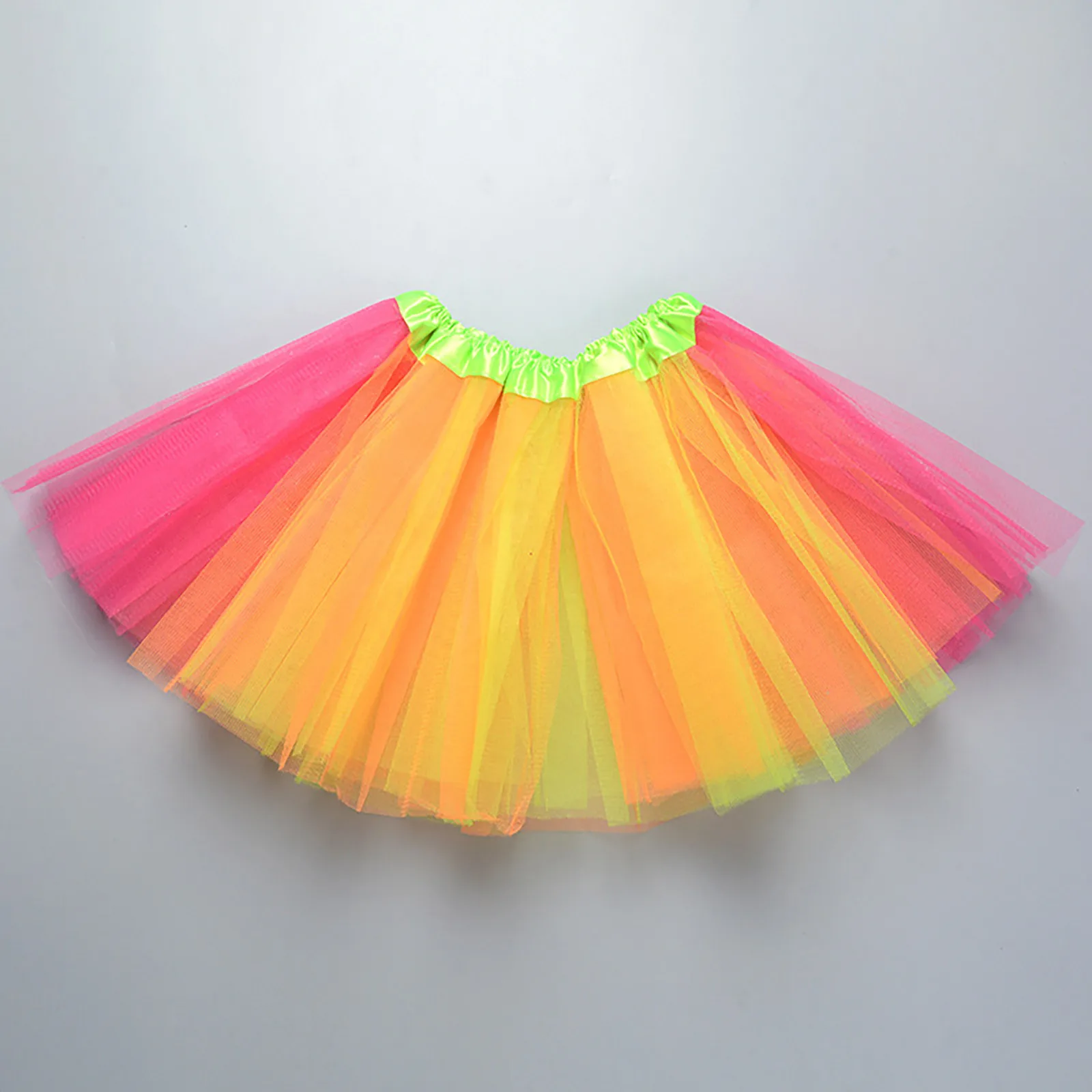 Toddler Girls Rainbow Birthday Party Tutu Skirt Performance Skirt Cute Fashion Printing Skirt Girls Long Denim Skirt Costume