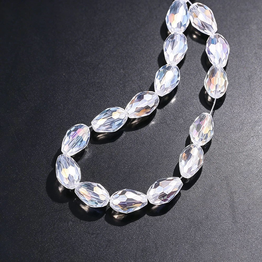 20PCS Transparent Crystal Scattered Beads, Multi-faceted Water Drop Shape, DIY Jewelry Making Supplies for Bracelet Necklace Ear