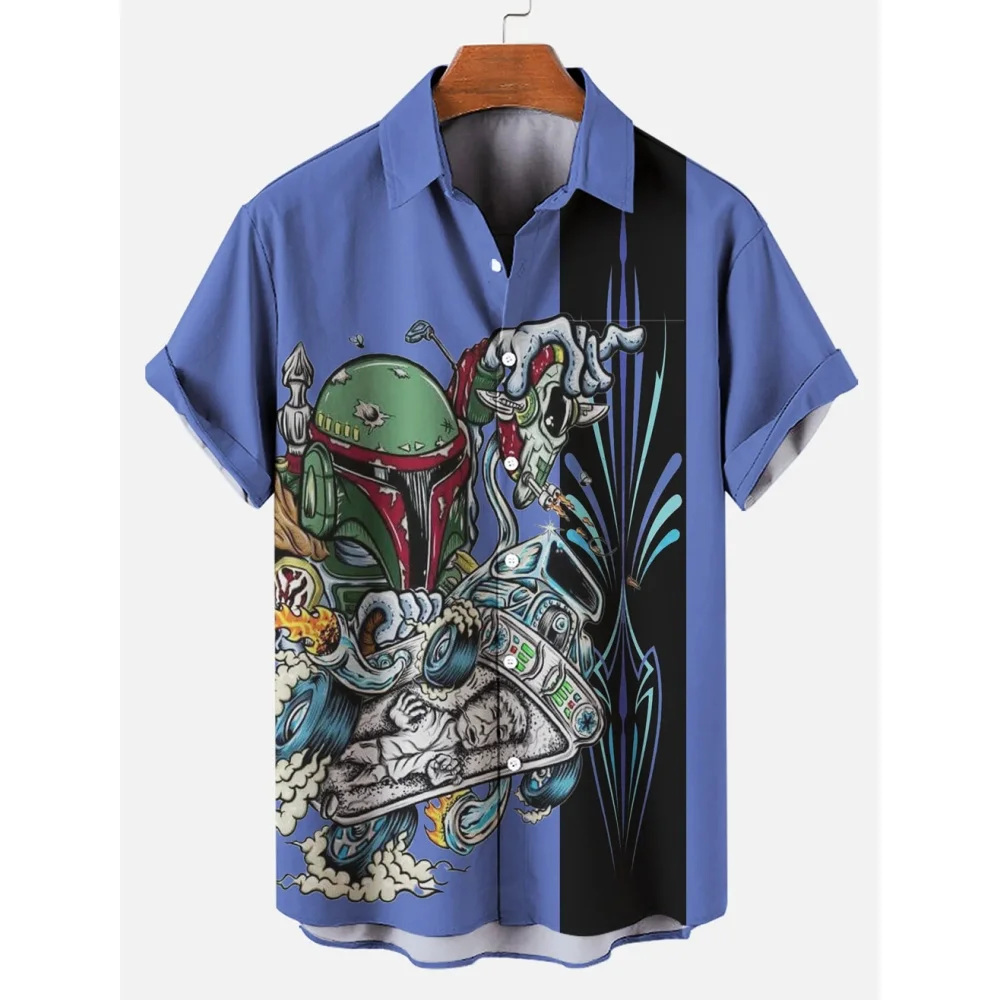 Camisa hawaiana de manga corta para hombre, camisa divertida de moda informal de verano, suelta, transpirable, Retro, Top