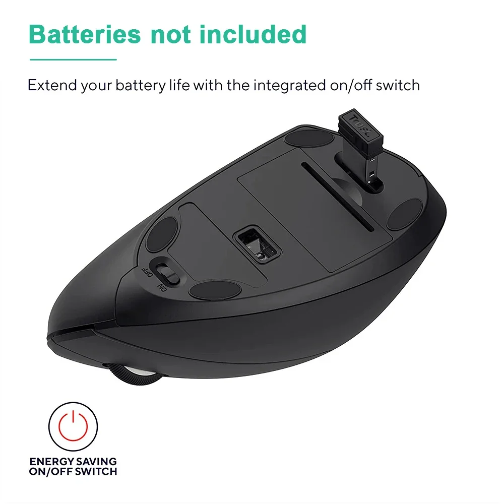 2.4GHz Wireless Vertical Mouse Ergonomic Optical Mice 3 Adjustable DPI 800/1200/1600 6 Buttons for Laptop PC Computer Desktop