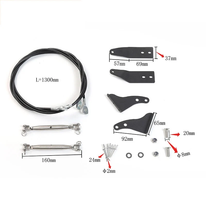For Jeep For Wrangler For JL For JLU Adjustable Limb Riser Kit 2018-2025 Aluminum Alloy Windshield Hood for protection