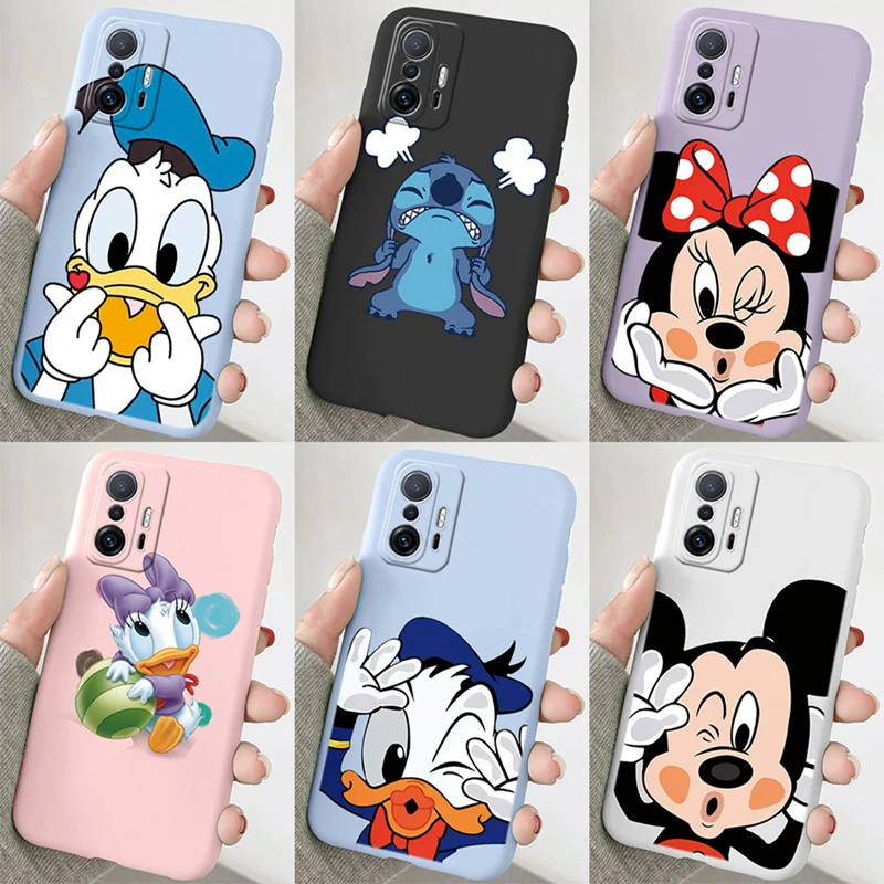 for Xiaomi Mi 11T Pro 11tpro 11 T Phone Case Cute Mickey Minnie Mouse Daisy Donald Duck Stitch Soft Silicone Smartphone Cover