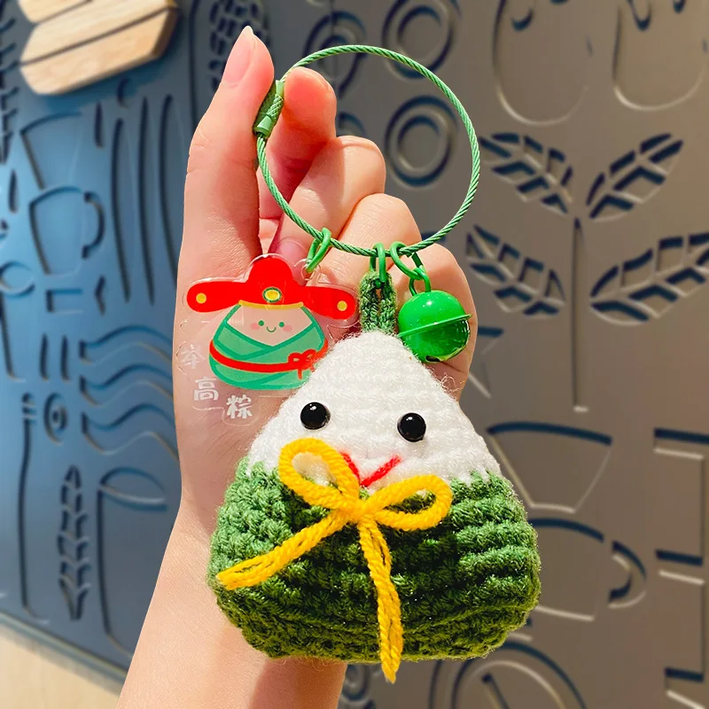 Creative Woolen Yarn Crochet Get Good Grades Dragon Boat Festival Key Chain Pendant Cute Azalea Wishes Bowknot Student Keychain