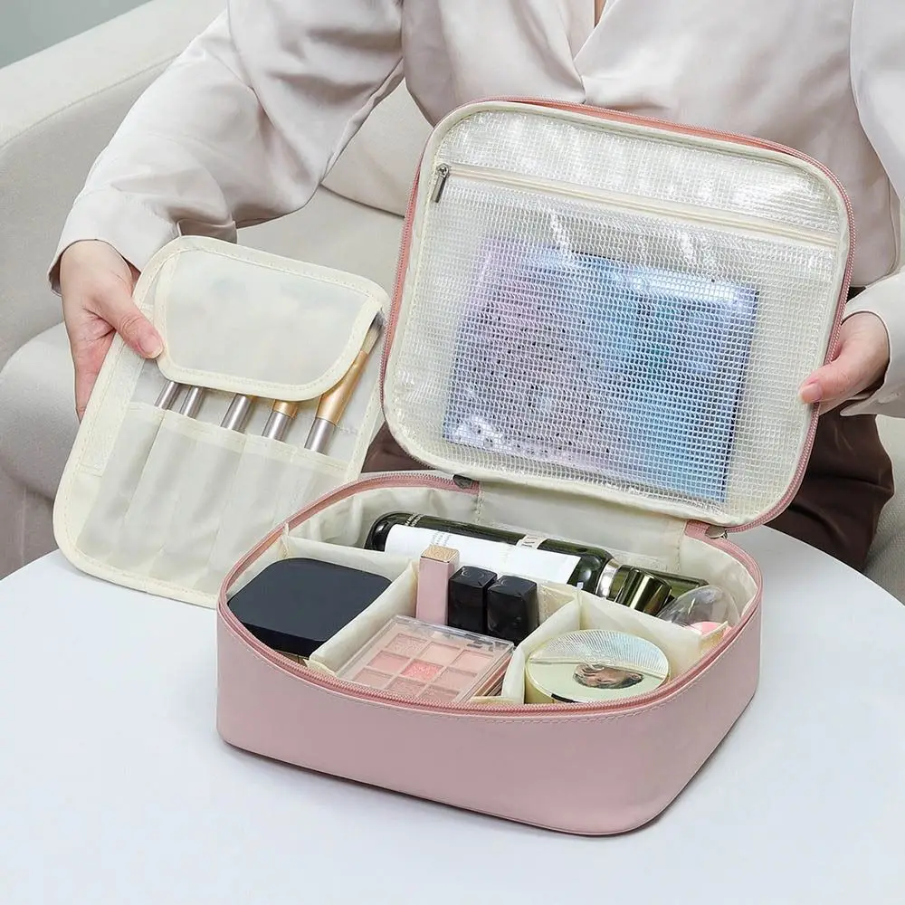 

Waterproof Women Cosmetic Bag Handheld Skincare Storage Travel Toiletry Bag Large Capacity Dust-proof Wash Bag Girls