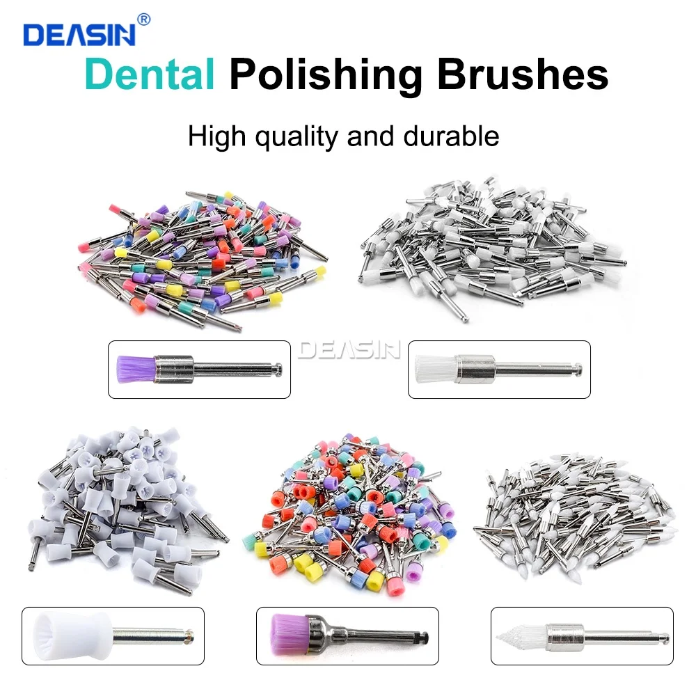

100pcs/bag Dental Disposable Latch type Prophy Brushes Cup Polishing Polisher Mixed color Plat Used for Stain Removal and Polish