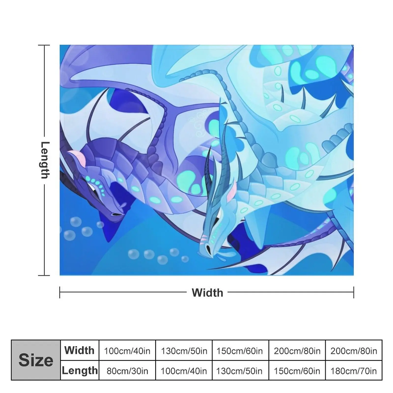 Wings of Fire- Tsunami & Riptide Throw Blanket Multi-Purpose Decoratives Picnic Blankets