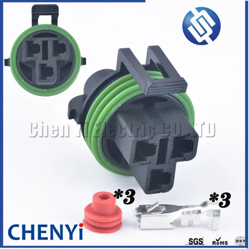 Conector de sensor impermeable automotriz serie hembra de 3 pines de 4,8 mm 12131592 Para Ford Buick Chevrolet Delphi