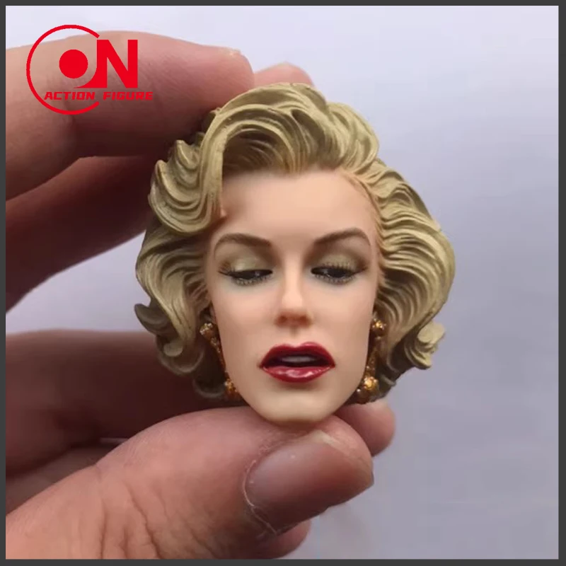 In Stock 1/6 Female In Memory Of Marilyn Monroe with Earrings Head Sculpture Carving Model Fit 12