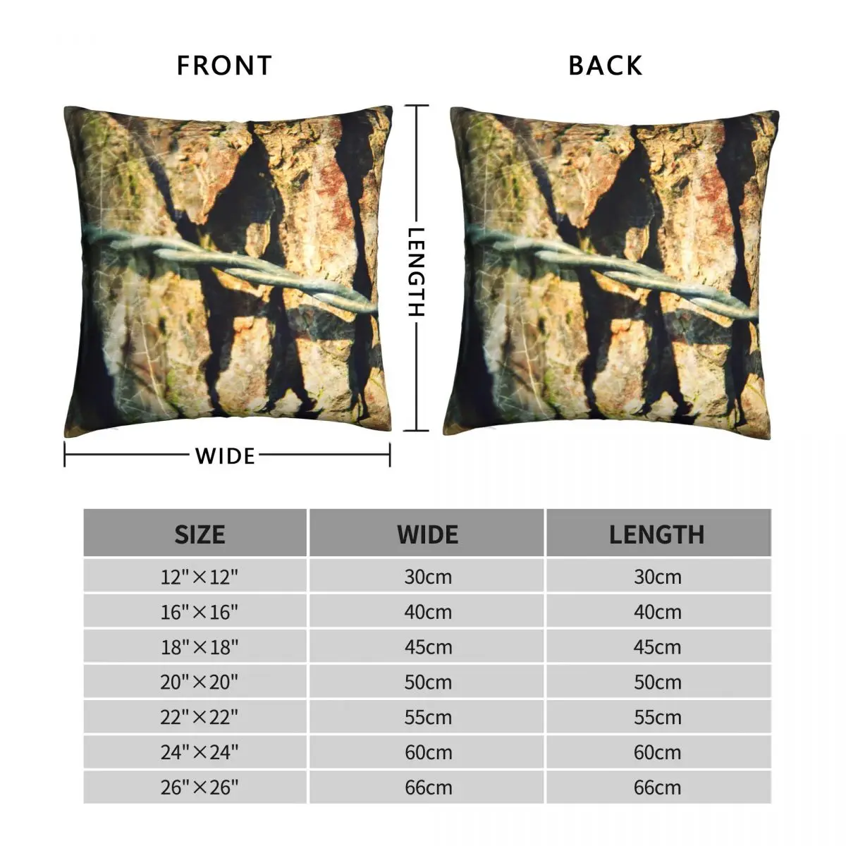 Entwined Tree And Barbed Wire Square Pillowcase Polyester Linen Velvet Pattern Zip Decor Home Cushion Cover