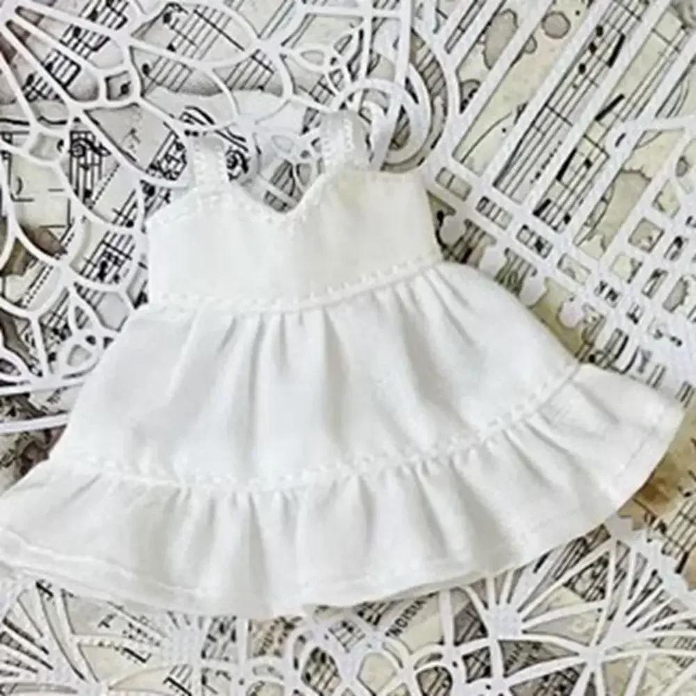 Saia dupla camada de cor sólida feita à mão para boneca 1/11 ob11, vestido de noite, vestidos de boneca da moda para boneca bjd 1/12, acessório diy