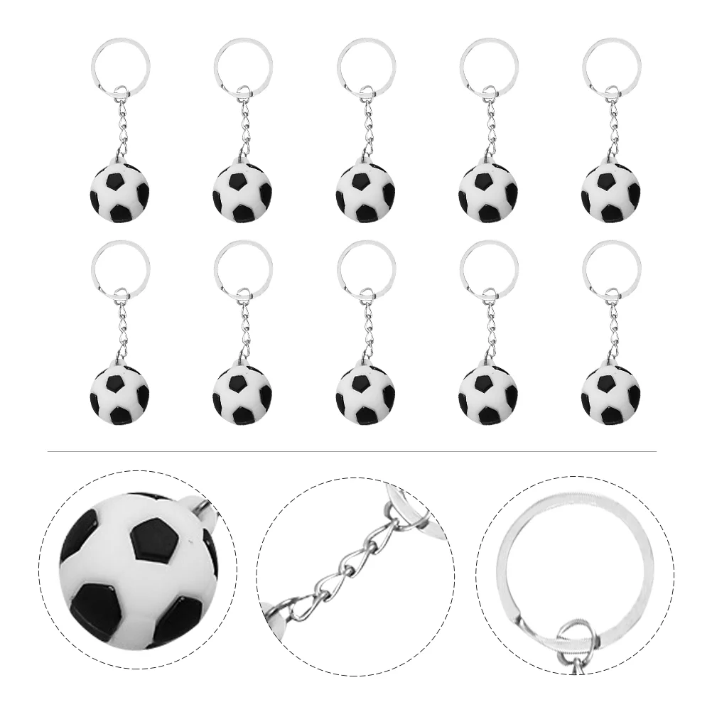 10 Pcs Key Simulation Football Lovers Mini Gift Bags Badge Reel Soft Rubber Hanging Pendant