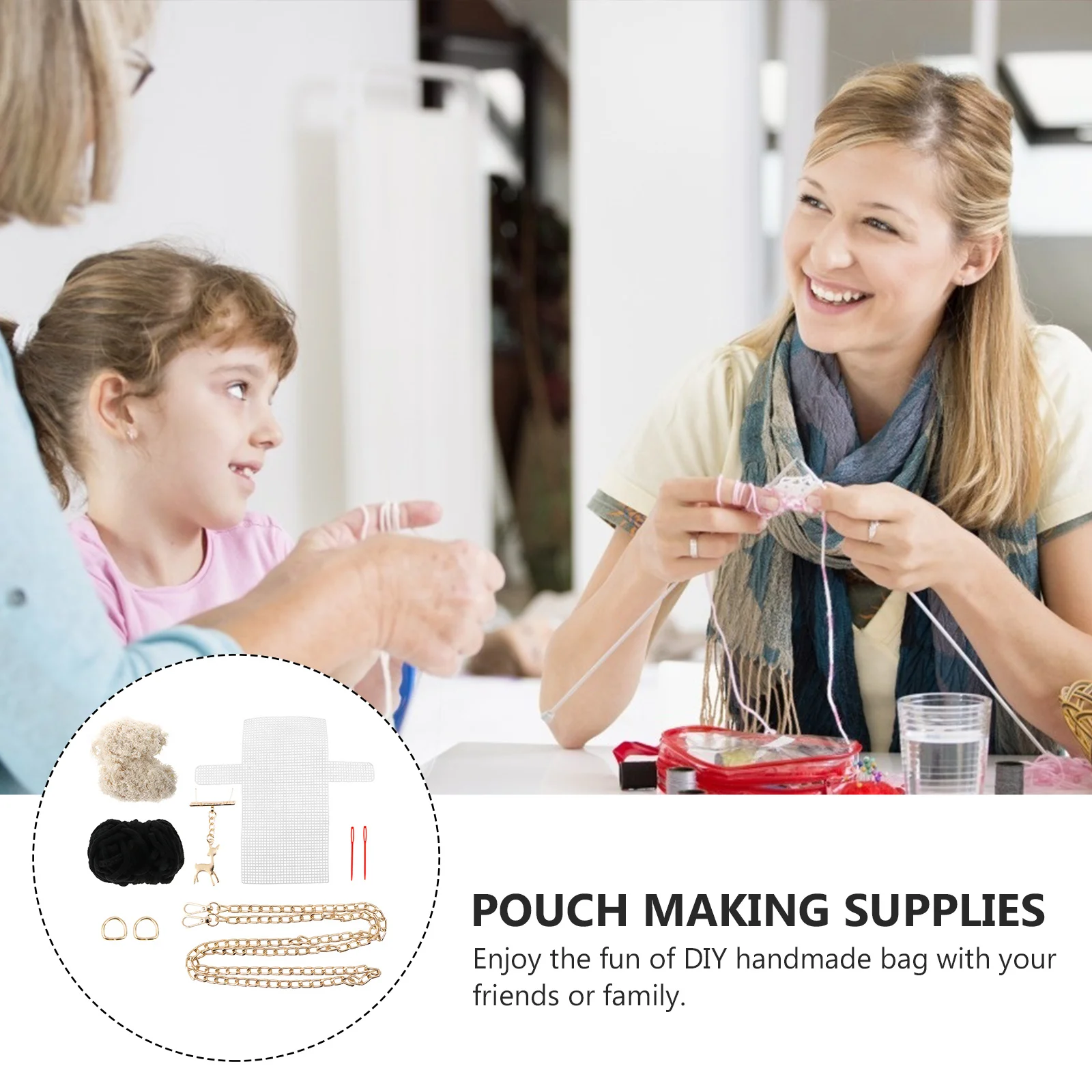 

1Set DIY Knitting Purse Kit Attractive Deer Pendant Accessory for Family Fun Projects Purse DIY Sewing Kit Pouch Making Supplies