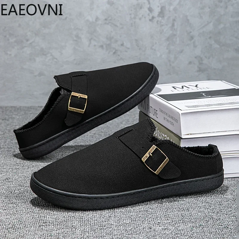 Slippers Men's Home Couple Slipper Low Tops Round Toe House Cotton Shoes Beautiful Fashionable EAEOVNI Explosive Style Male Shoe